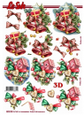 3D Schneidebogen Weihnachtsgesteck Glocken, Haus